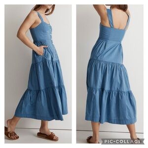 Madewell Blue Tiered Maxi Dress